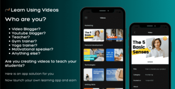 Teach via video android app with admin panel - Solution for teachers and video bloggers to earn