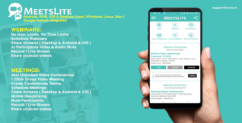 MeetsLite Webinar, Conferencing and Video Sharing Solution Android, iOS, WEB & Desktop